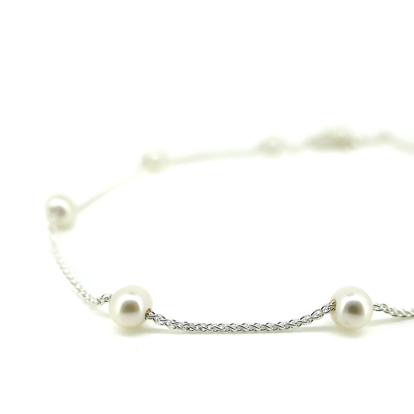 alana pearl necklace sterling silver freshwater pearl station chain coastal jewellery australia