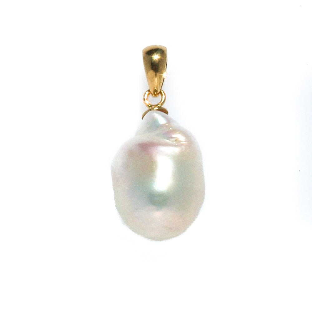 baroque pearl pendant 9ct yellow gold freshwater pearl australian coastal jewellery
