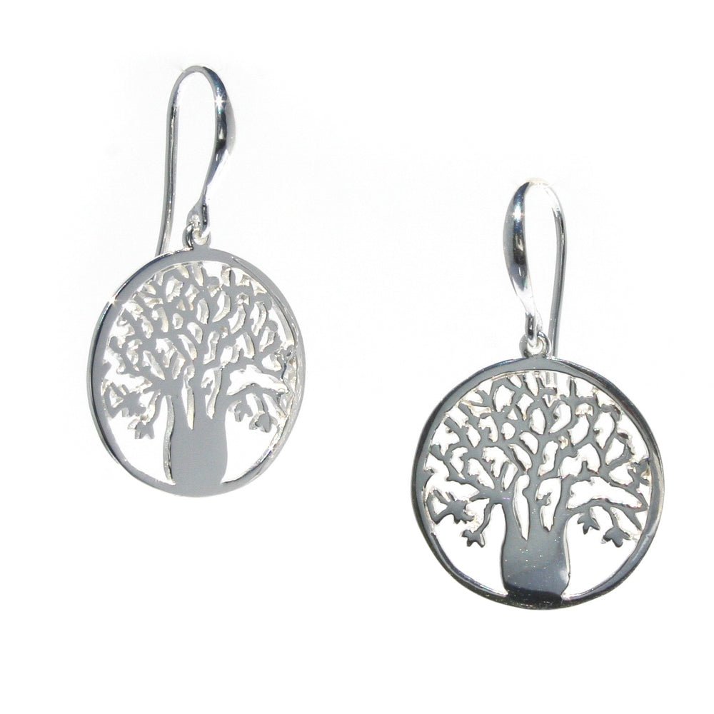 Large Boab Tree Circle of Life earrings in 925 sterling silver designed in Broome Western Australia