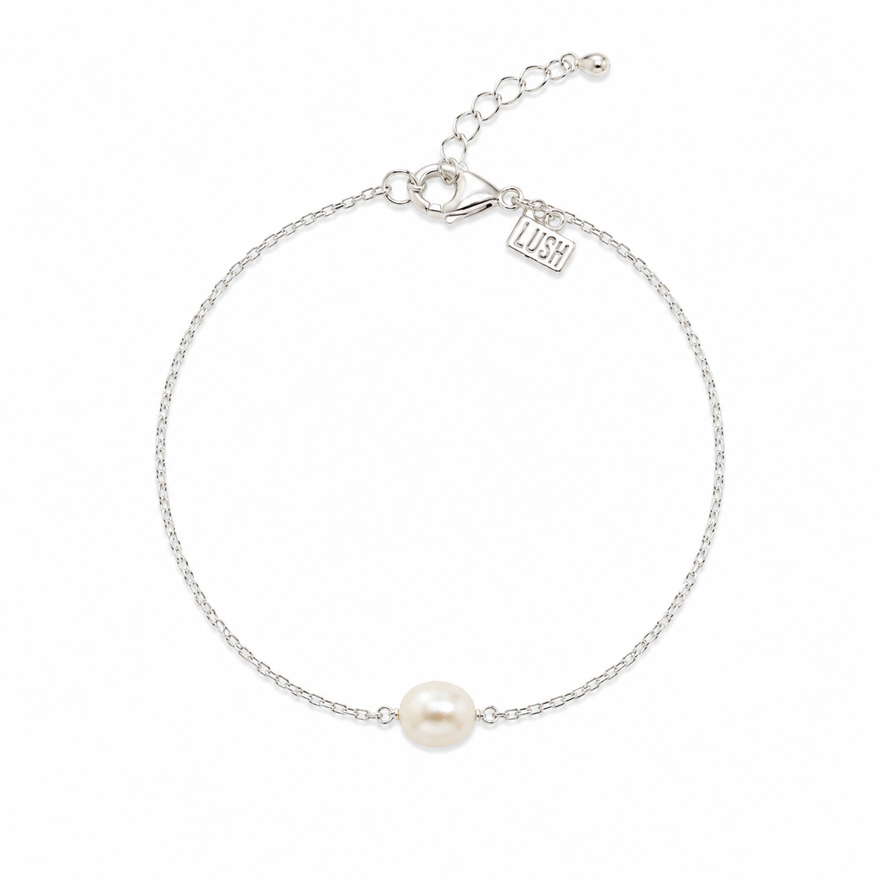 Ocean Pearl Bracelet Silver featuring a genuine freshwater pearl on a delicate 925 sterling silver adjustable chain.