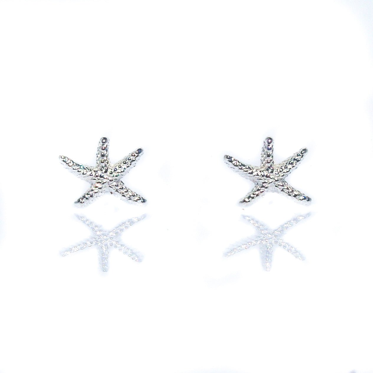 Sterling silver seastar stud earrings inspired by coastal Australian beach style designed in Broome Western Australia