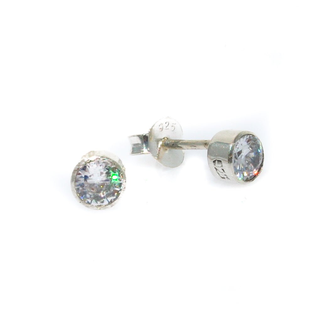 Sea Sparkle Cubic Zirconia Studs Silver 3mm crafted from premium 925 sterling silver with sparkling cubic zirconia stones. 