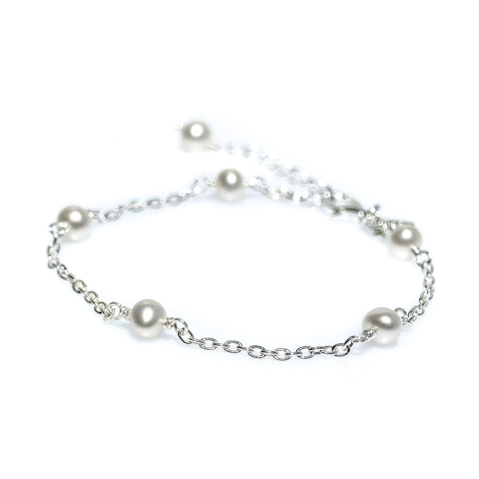 “Sterling silver freshwater pearl bracelet inspired by stardust and coastal Australian style designed in Broome Western Australia”
