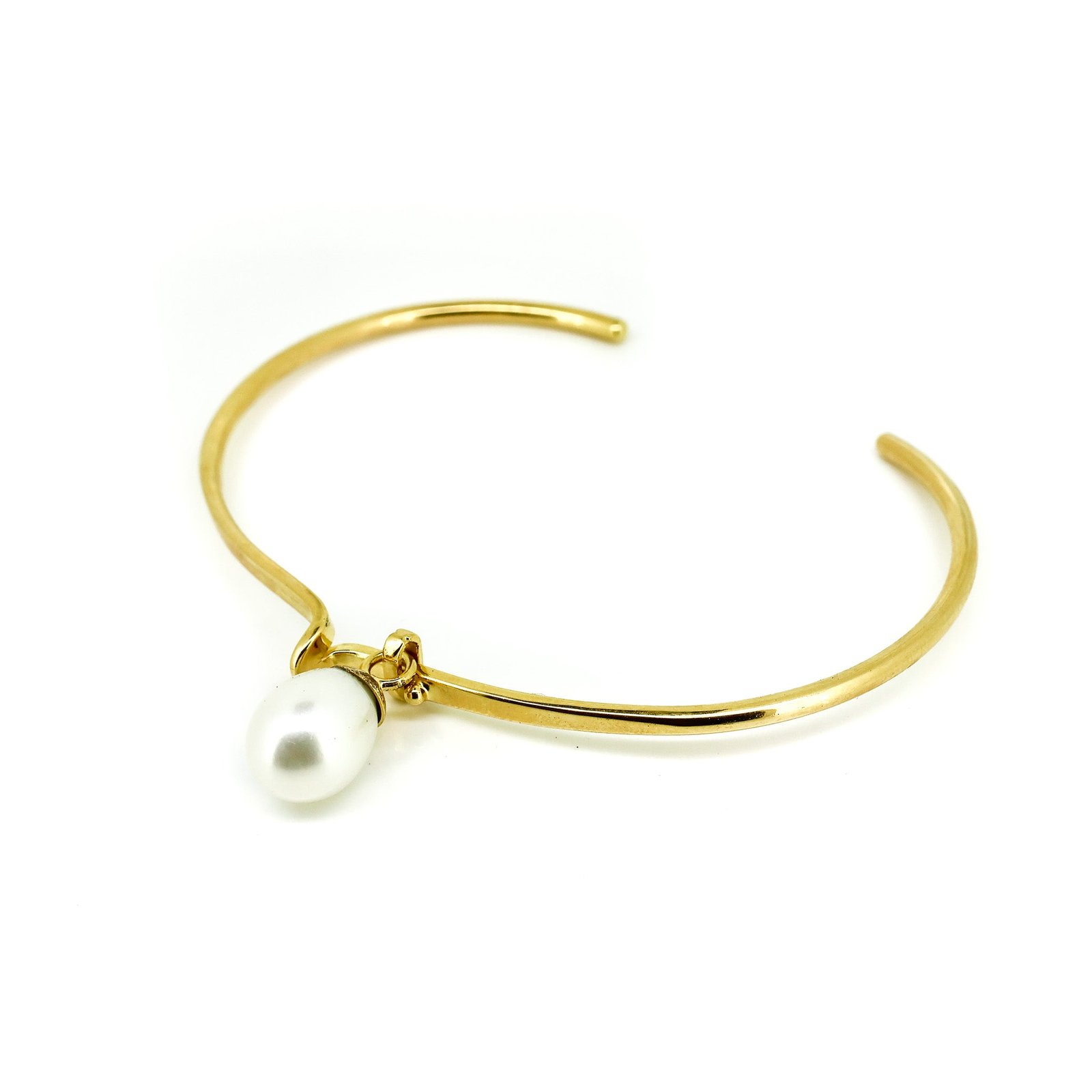 aleisha pearl cuff gold vermeil open bangle freshwater pearl coastal jewellery australia