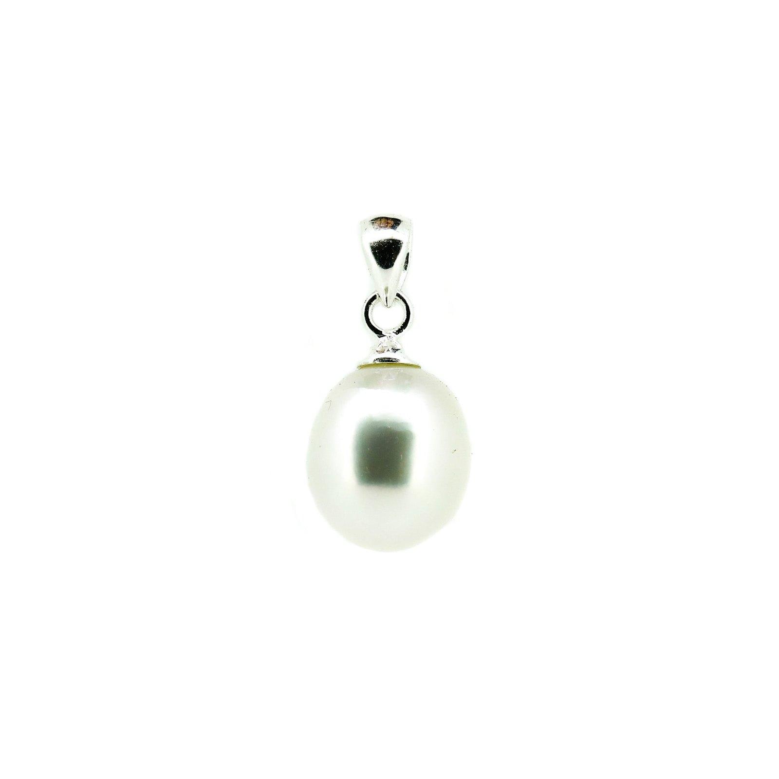 Australian South Sea drop pearl pendant measuring 12mm x 14mm set in premium 925 sterling silver designed in Australia by Lush Designs Jewellery.
