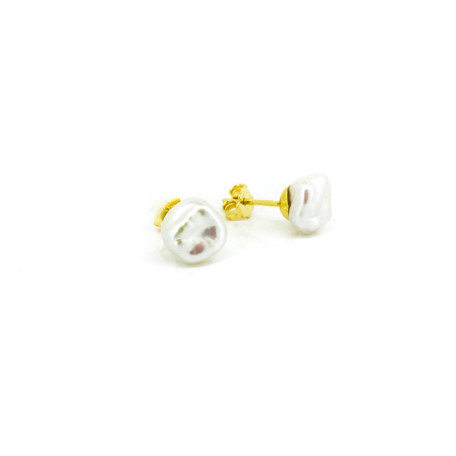 baroque pearl studs 10mm gold vermeil freshwater pearl australian coastal jewellery