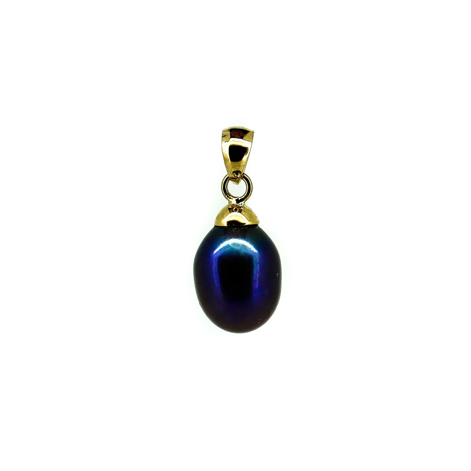 Classic Black Pearl Pendant in 9ct yellow gold featuring a genuine black freshwater pearl