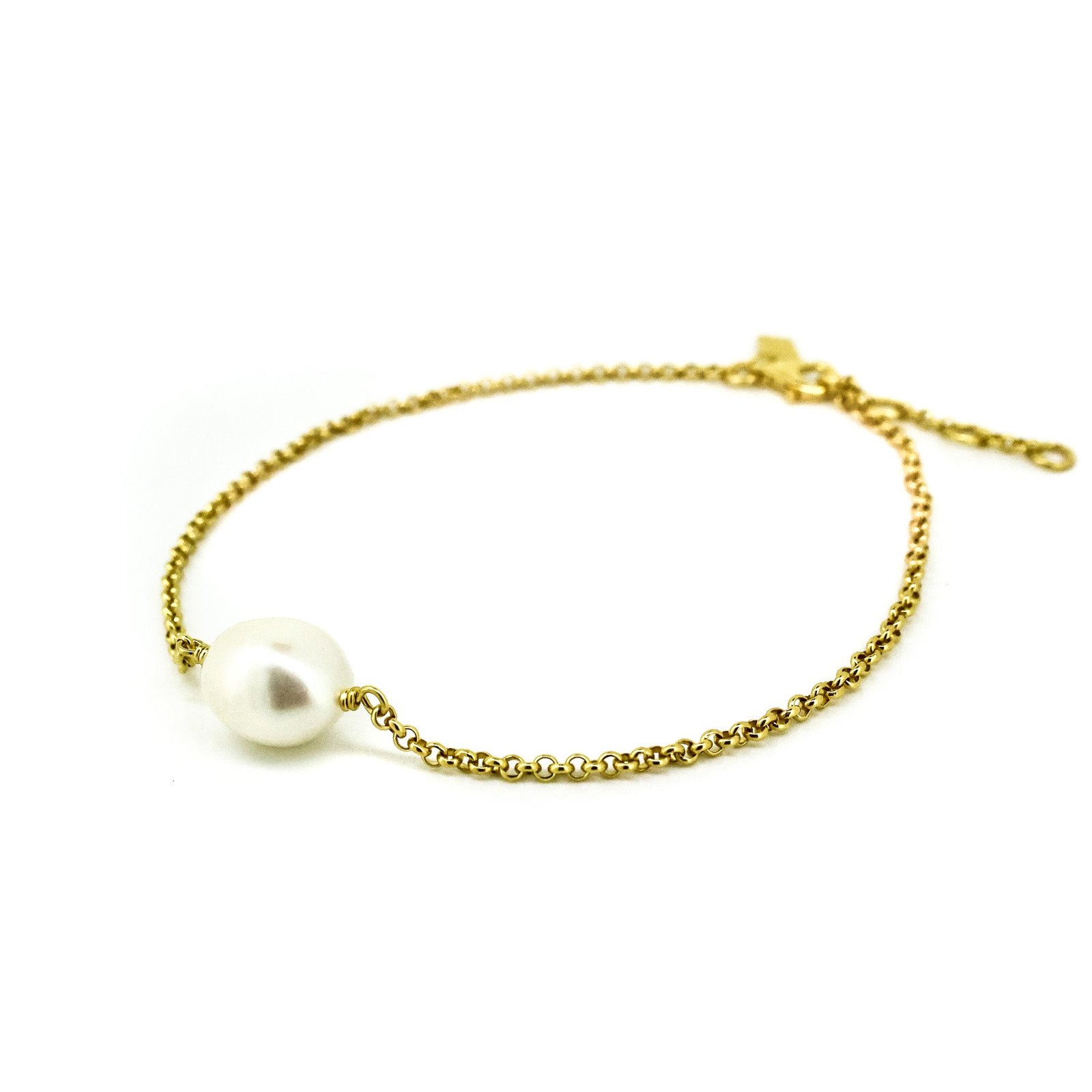 gold keshi pearl anklet