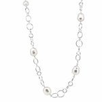Australian south sea pearl necklace on heavy link silver chain